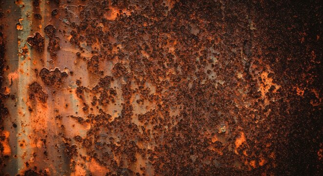 Rusty metal surface with decay.