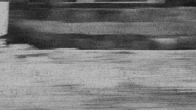Gritty Monochrome Halftone Dot Pattern With Horizontal Banding And High-Contrast Grainy Noise Vintage Print Texture