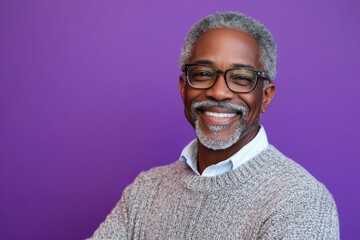 Obraz premium Captivating portrait of senior african american man urban setting natural light close-up timeless wisdom