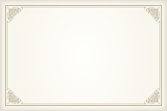 セピアの紙に配置された単独のヨーロピアンビンテージフレームの背景素材、ベクターデザインイラストレーション