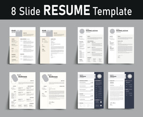 Obraz premium Professional Resume Bundle Template Design with Modern CV and Cover Letter