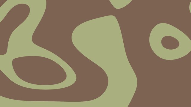 Looping earthy brown and olive organic camo abstract background animation for outdoor branding, military themes, fashion promos, titles, and social media overlays.
