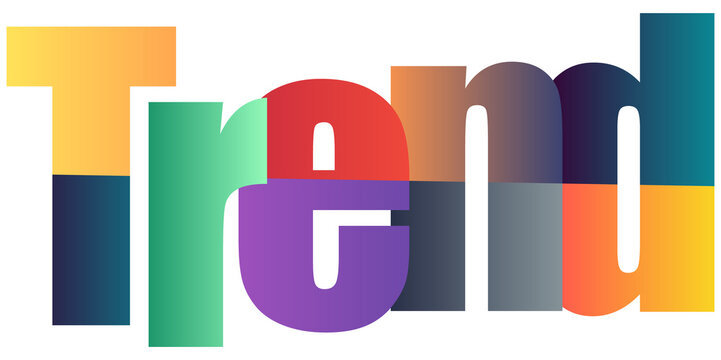 Colorful gradient text design featuring trendy modern typography letters