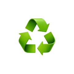 Fototapeta premium Green recycling symbol arrows isolated cutout for eco sustainability and environmental design