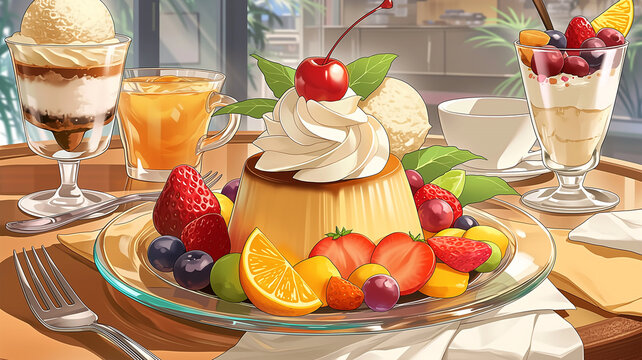 プリンアラモード」の写真素材 | 699件の無料イラスト画像 | Adobe Stock
