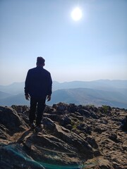 Fototapeta premium Boy standing in mountain 