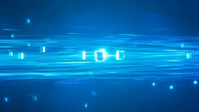 Abstract blue light background with glowing square shape and line, digital motion pattern for technology design, green abstract background with glowing square shape and dark gradient, digital minimal