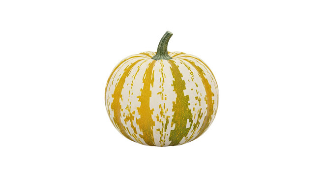 Striped Pumpkin with Yellow and Green Markings