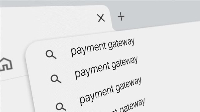 Payment Gateway Text Typing on Browser Search Bar Animation