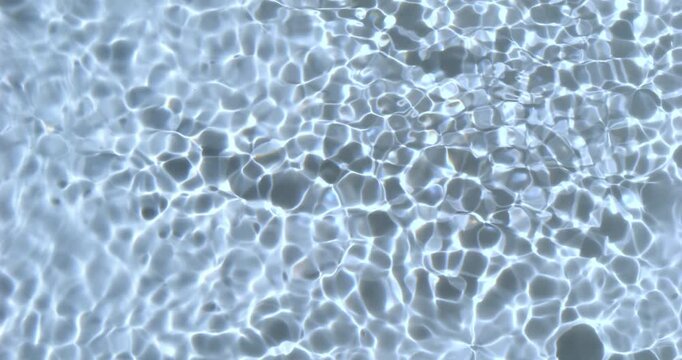 Water surface texture top view. Motion clean swimming pool ripples and wave.
