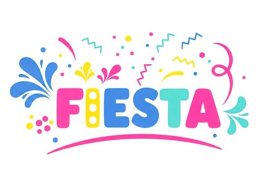 Colorful fiesta celebration design with playful elements