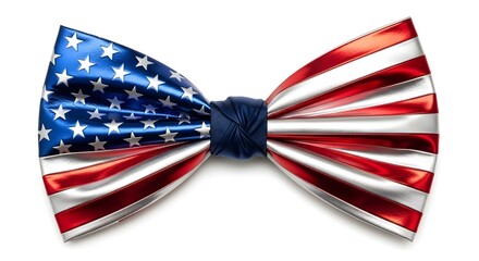 Fototapeta premium Patriotic american flag bow tie isolated on white background