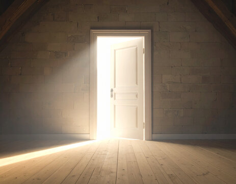 Doorway with light beam