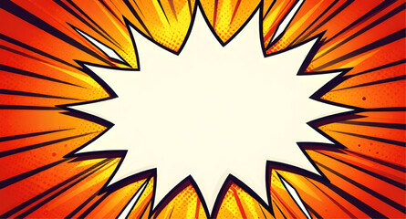 cartoon comic graphic design featuring an explosion blast dialog box or speech bubble background © mrpixel