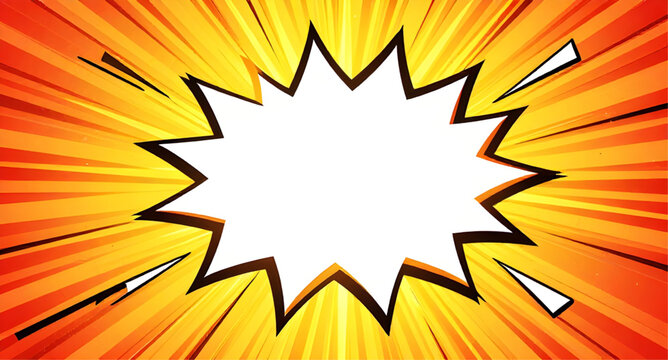 cartoon comic graphic design featuring an explosion blast dialog box or speech bubble background