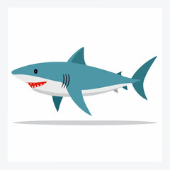 Fototapeta premium Cartoon Shark Illustration