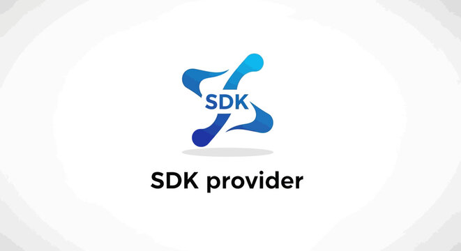 Modern SDK Provider Logo Design with Abstract Blue Shapes.