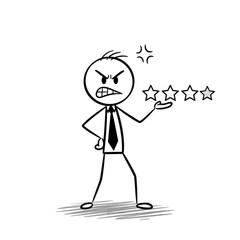 Fototapeta premium angry businessman giving bad rating feedback.