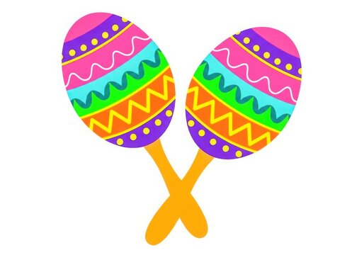 Colorful maracas with vibrant patterns for festive celebrations