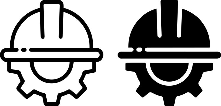 hard hat safety gear flat design vector illustration
