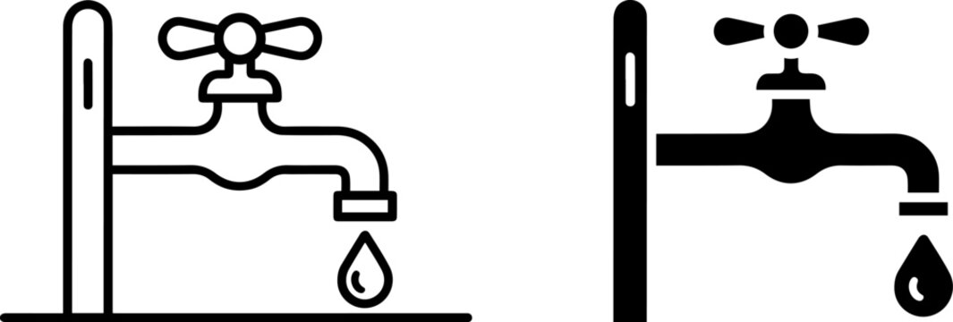 bathroom plumbing pipes and faucet flat design vector illustration