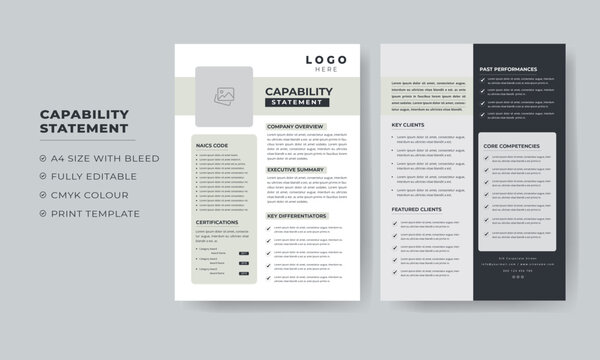 Capability Statement Business Document and Capability Statement Template Design for your business	
