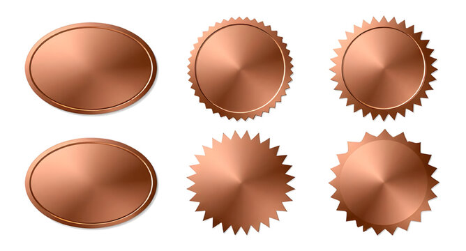 copper badge, seal template, metallic label, round emblem, serrated edge badge, smooth edge seal, award badge, vintage seal, branding label, promo badge, circular stamp, metal emblem, badge design, qu
