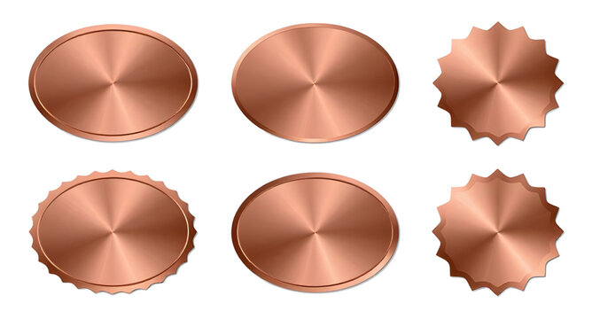 copper badge, seal template, metallic label, round emblem, serrated edge badge, smooth edge seal, award badge, vintage seal, branding label, promo badge, circular stamp, metal emblem, badge design, qu