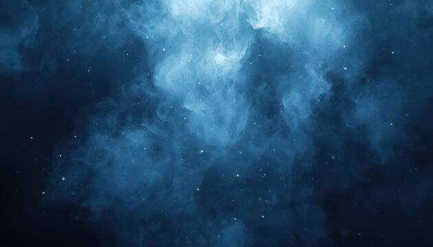 Misty blue smoke cloud with subtle light diffusion and scattered particles