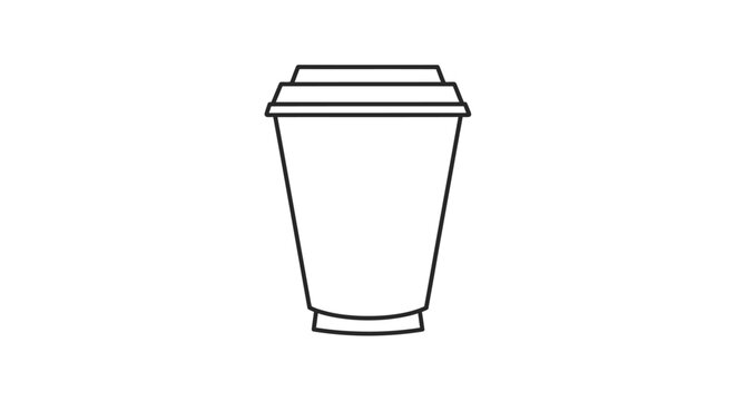 A blank glass of water isolated on a white background stands next to a disposable plastic cup and a paper coffee container ready for the recycle bin