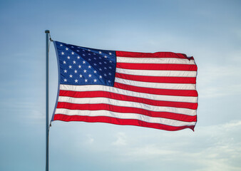 Obraz premium Flag of United States of America. US flag. USA flag. Fluttering flag.