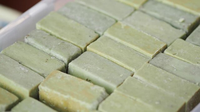 Making natural soap in a workshop