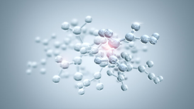 Molecule structure biotechnology, Science background concept, 3D rendering