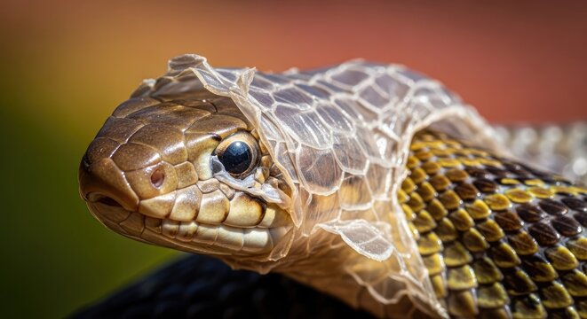 Close-up of a snake shedding its skin