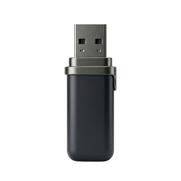 Sleek black USB flash drive with metallic connector