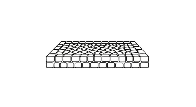 Detailed illustration of a brick-like, tessellated, rectangular surface.