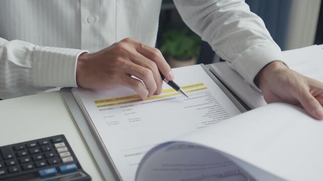 Auditor Reviewing Financial Statement for Accuracy