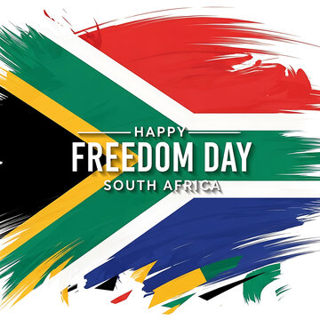 South african flag on freedom day celebration