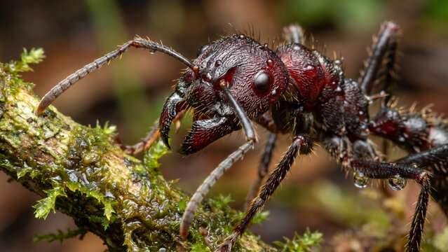 big close up ant head