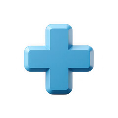 Obraz premium A blue plus sign on a transparent background, symbolizing addition and medical care