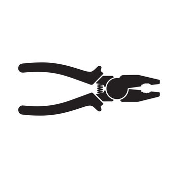 Grip pilers silhouette icon vector flat design.
