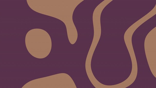 Looping plum and tan organic blob background with flowing curves, ideal for modern intros, branding, social media, titles, and minimalist motion graphics.