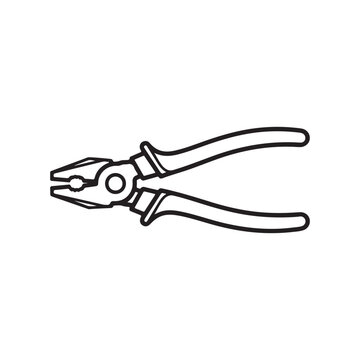 Grip pilers silhouette icon vector flat design.