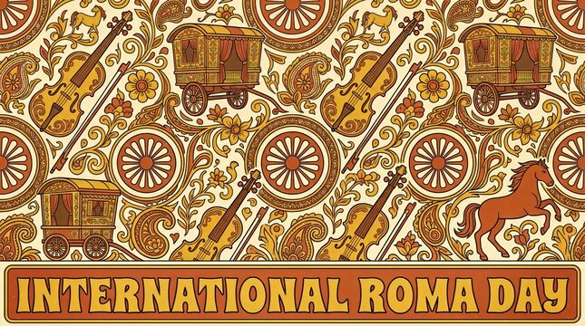 Seamless Roma Cultural Pattern for High-End Commercial Design