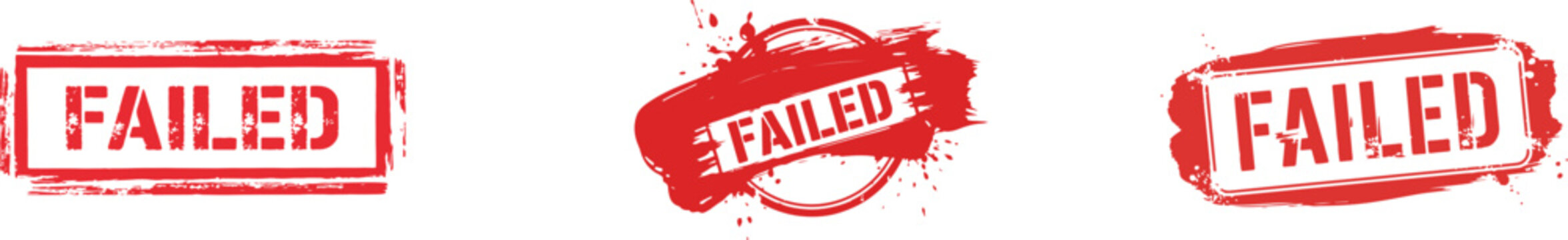 Red "failed" stamp on white background, red stamp failed stamp