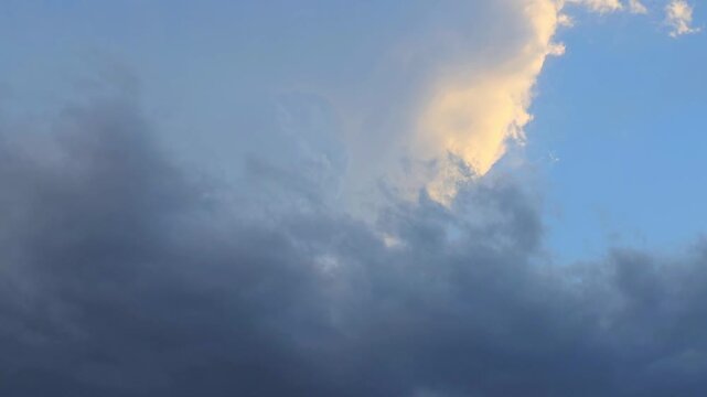 Cloud formations shifting in the sky during a dramatic sunset with vibrant colors 4K video (Ultra High Definition) Timelapse.