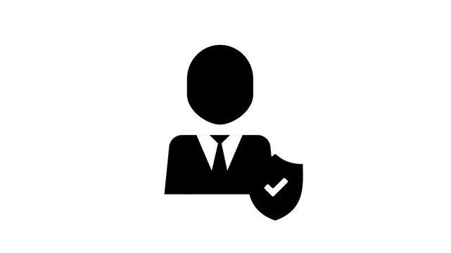 Animated Secure User Profile Pictogram Shield Checkmark Account Protection
