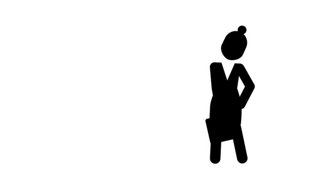 Animated Professional Businesswoman Pictogram Female Corporate Silhouette