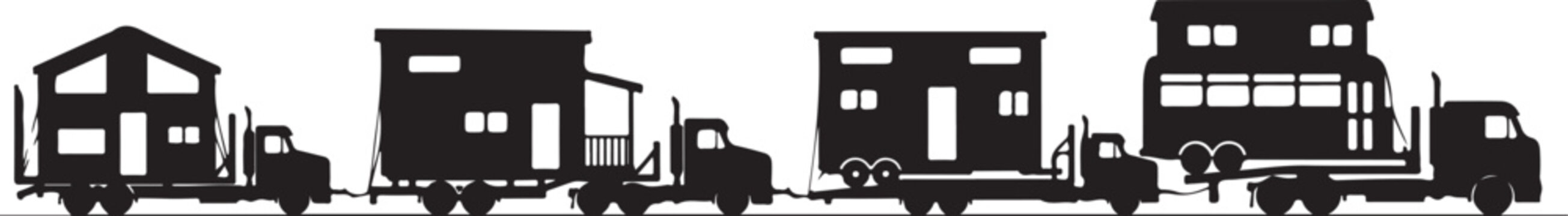 Modular home, house, buildings, transportation, vector icons, flat design, construction, housing