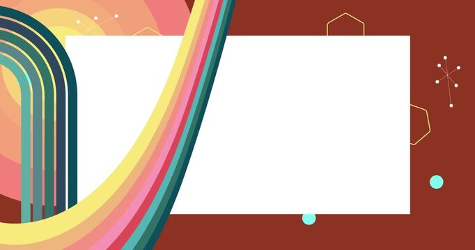 Retro 70s Background animation with Groovy 1970s art video. Minimalistic Vintage design, old-fashioned color artwork.